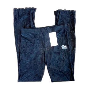 ZARA Black Lace Pants Pull On Small NEW NWT Slim Leg